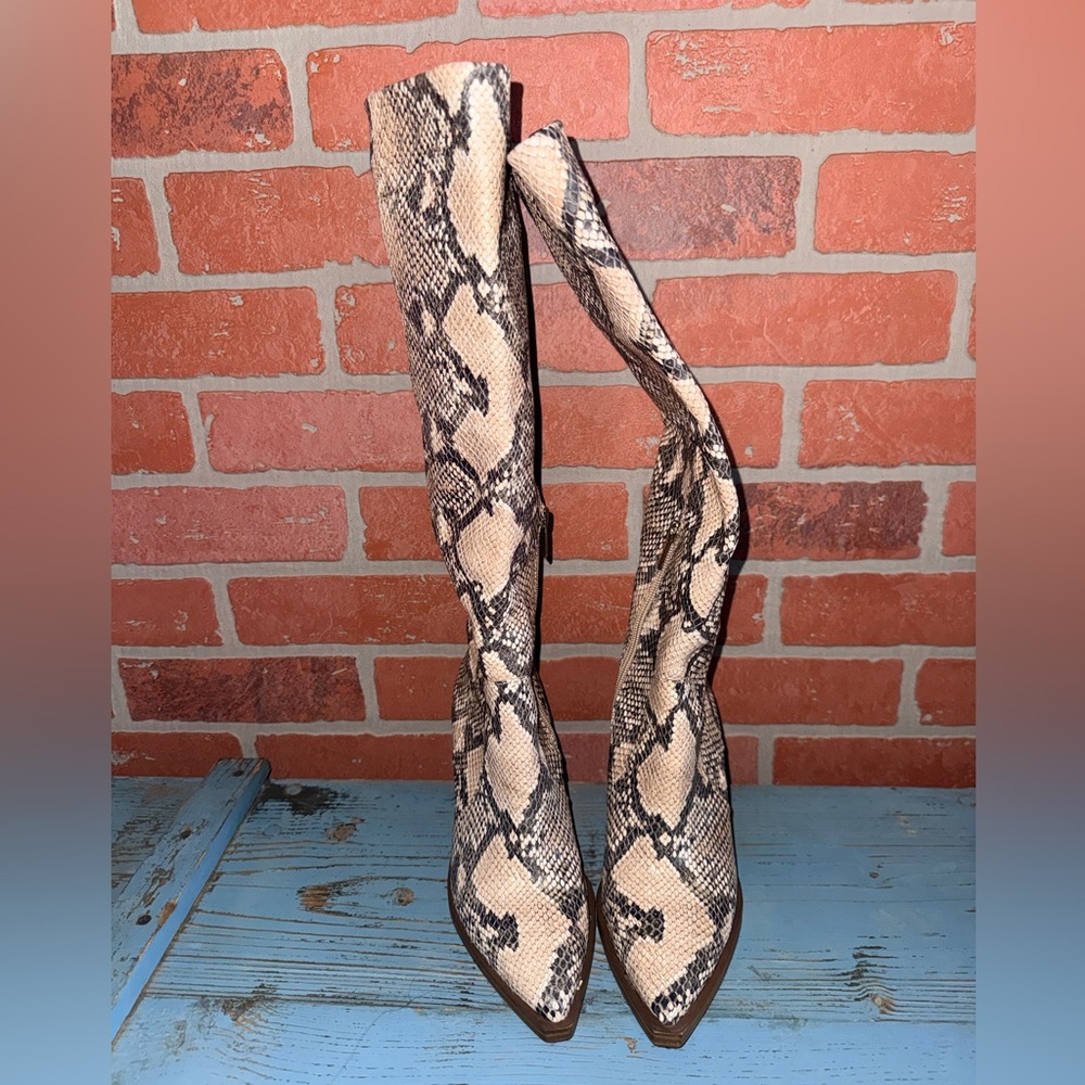 Vince Camuto Snake Texture Knee High Boots
